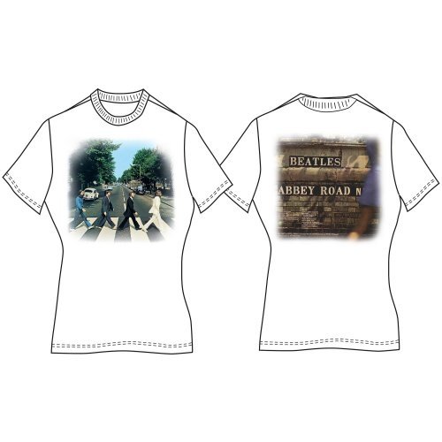 Cover for The Beatles · The Beatles Ladies T-Shirt: Vintage Abbey Road (Back Print) (T-shirt) [size L] [White - Ladies edition]