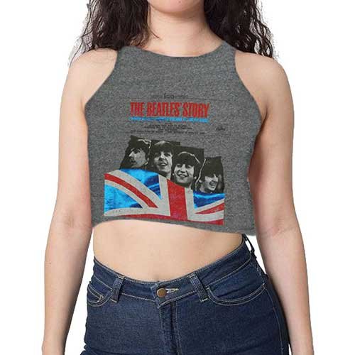 The Beatles Ladies Vest T-Shirt: The Beatles Story (Cropped / Hotfix) - The Beatles - Fanituote - Apple Corps - Apparel - 5055979928379 - 