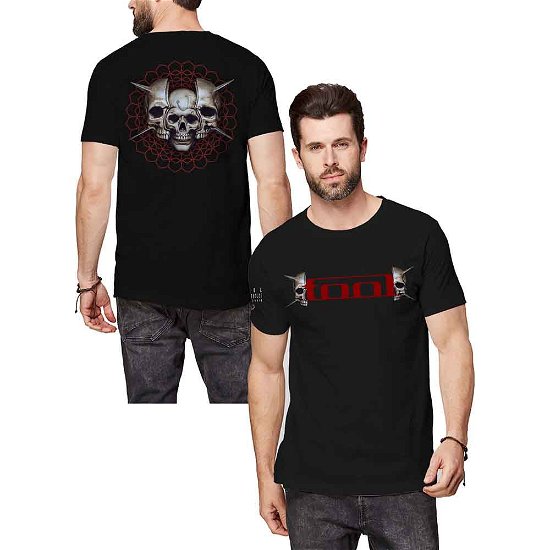 Tool Unisex T-Shirt: Skull Spikes (Back & Sleeve Print) - Tool - Koopwaar -  - 5056012040379 - 