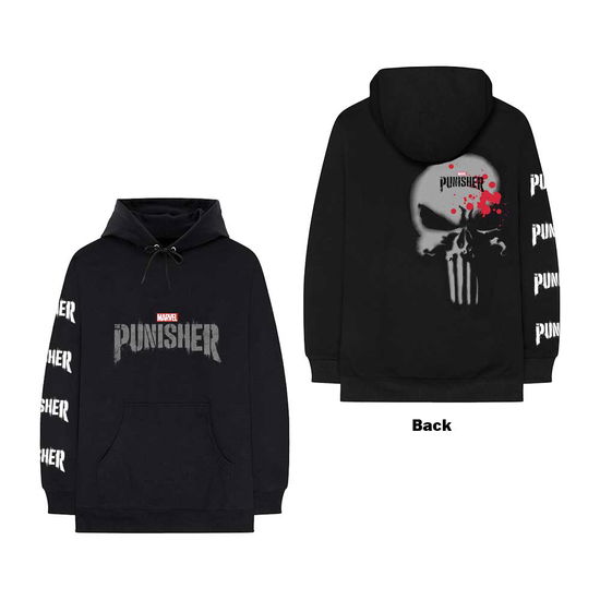 Marvel Comics Unisex Pullover Hoodie: Punisher Stamp (Back Print, Sleeve Print) - Marvel Comics - Merchandise -  - 5056561018379 - 