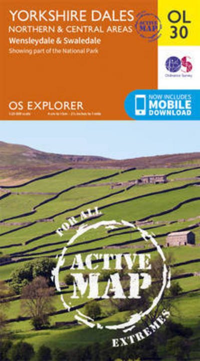 Cover for Ordnance Survey · Yorkshire Dales Northern &amp; Central - OS Explorer Active Map (Kartor) [August 2016 edition] (2016)