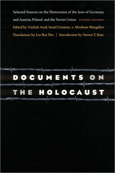 Cover for Katz · Documents on the Holocaust: Selected Sources on the Destruction of the Jews of Germany and Austria, Poland, and the Soviet Union (Paperback Book) [Eighth edition] (1999)