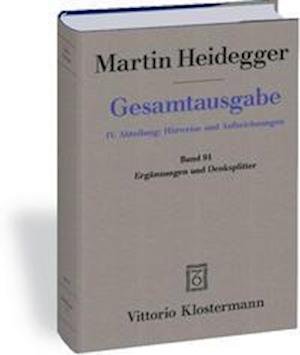 Cover for Martin Heidegger · Erganzungen Und Denksplitter (Gebundenes Buch) (2022)