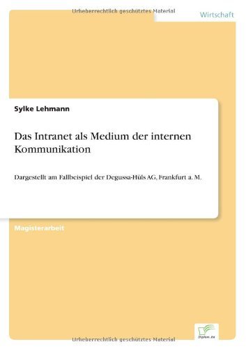 Cover for Sylke Lehmann · Das Intranet Als Medium Der Internen Kommunikation (Paperback Book) [German edition] (2000)