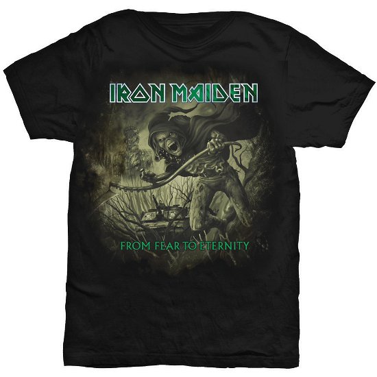 Iron Maiden Unisex T-Shirt: From Fear To Eternity Distressed - Iron Maiden - Fanituote - Global - Apparel - 5055057242380 - perjantai 24. kesäkuuta 2011