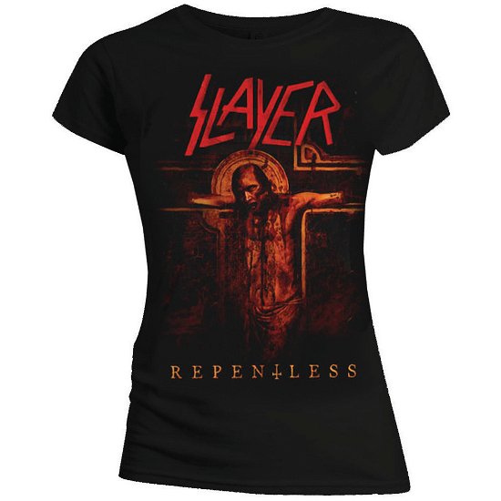 Slayer Ladies T-Shirt: Repentless Crucifix - Slayer - Produtos - Global - Apparel - 5055979917380 - 