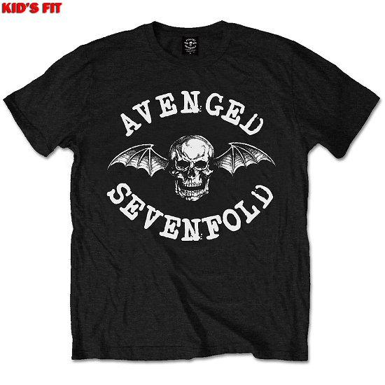 Cover for Avenged Sevenfold · Avenged Sevenfold Kids T-Shirt: Classic Deathbat  (3-4 Years) (T-shirt) [size 3-4yrs] [Black - Kids edition]