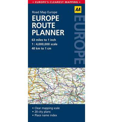 Cover for AA Publishing · Europe Route Planner: AA Road Map Europe (Map) (2014)