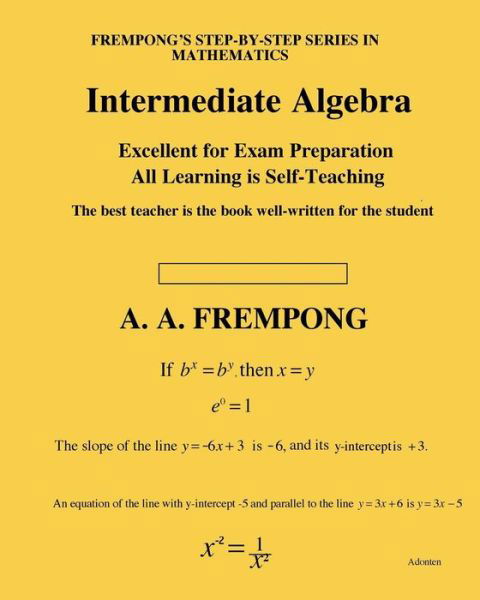 Cover for A a Frempong · Intermediate Algebra (Paperback Book) (2017)