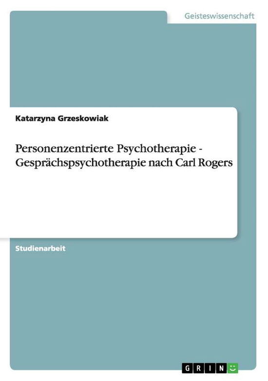 Cover for Grzeskowiak · Personenzentrierte Psychoth (Book) [German edition] (2009)
