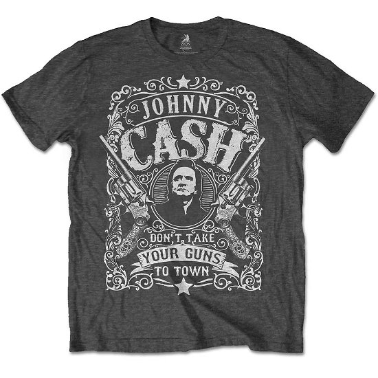 Johnny Cash Unisex T-Shirt: Don't take your guns to town - Johnny Cash - Fanituote - Bravado - 5055979923381 - 