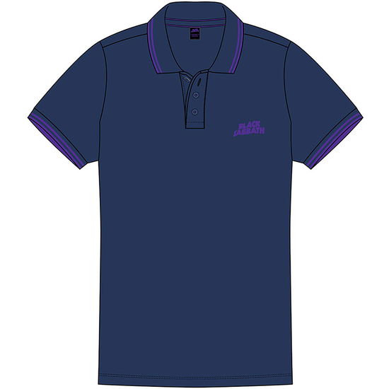 Cover for Black Sabbath · Black Sabbath Unisex Polo Shirt: Wavy Logo (Klær) [size S] [Blue - Unisex edition]