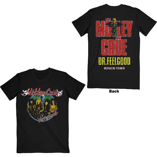 Motley Crue Unisex T-Shirt: Dr Feelgood Circle Photo (Back Print) - Mötley Crüe - Merchandise -  - 5056737250381 - 