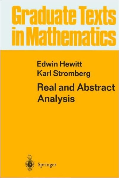 Cover for Edwin Hewitt · Real and Abstract Analysis: A Modern Treatment of the Theory of Functions of a Real Variable - Graduate Texts in Mathematics (Gebundenes Buch) (1975)