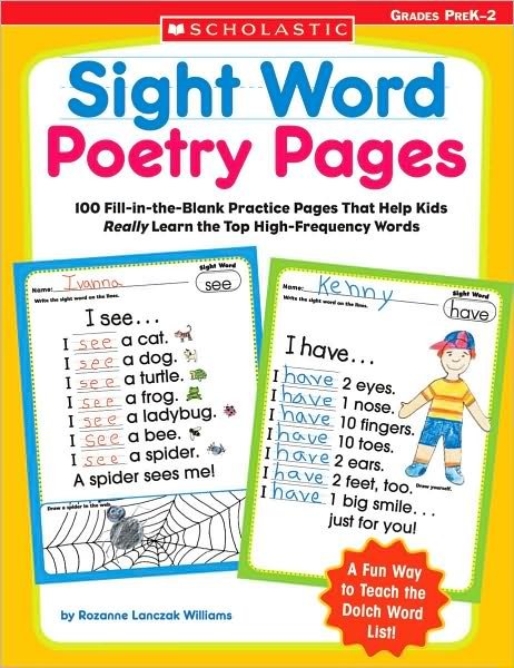 Cover for Rozanne Lanczak Williams · Sight Word Poetry Pages: 100 Fill-in-the-blank Practice Pages That Help Kids Really Learn the Top High-frequency Words (Paperback Book) [Workbook edition] (2005)