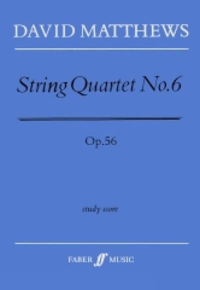 Cover for David Matthews · String Quartet No. 6 (Paperback Bog) (1998)