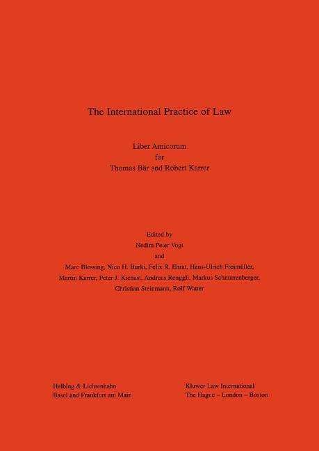 Cover for Nedim Peter Vogt · The International Practice of Law (Inbunden Bok) (1990)