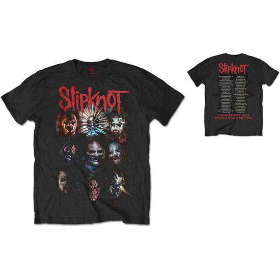 Slipknot Unisex T-Shirt: Prepare for Hell 2014-2015 Tour (Back Print) - Slipknot - Produtos - Bravado - 5055979968382 - 
