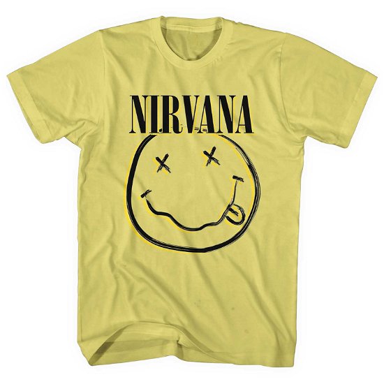 Nirvana Unisex T-Shirt: Inverse Happy Face - Nirvana - Koopwaar -  - 5056561058382 - 