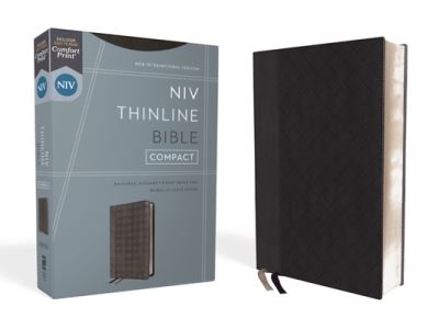 Cover for Zondervan · NIV, Thinline Bible, Compact, Leathersoft, Black / Gray, Red Letter, Comfort Print (Book) (2023)