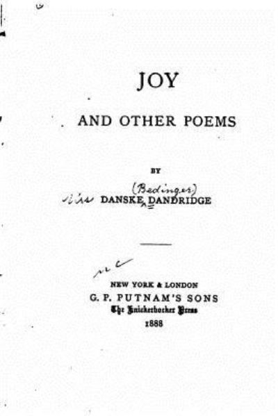 Cover for Danske Dandridge · Joy, and other poems (Paperback Book) (2016)