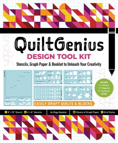 Cover for Publishing, C&amp;T · QuiltGenius Design Tool Kit: Stencils, Graph Paper &amp; Booklet to Unleash Your Creativity (MERCH) (2024)
