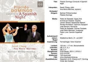 Cover for Domingo Placido / Berliner Philharmoniker · Waldbuehne Berlin 2001 - A Spanish Night (DVD) (2010)