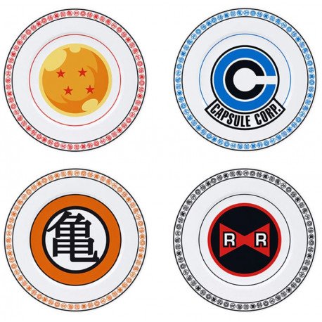 Dragon Ball Emblems Set Of 4 Plates - Dragon Ball - Merchandise - DRAGON BALL - 3665361015383 - October 11, 2019