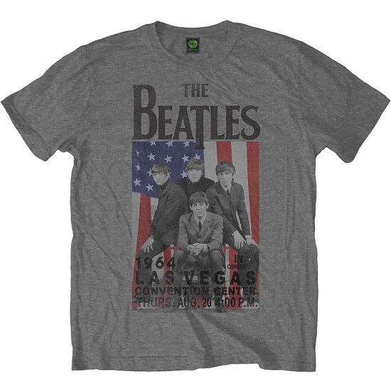 Cover for The Beatles · The Beatles Unisex T-Shirt: Flag / Vegas (T-shirt) [size M] [Grey - Unisex edition] (2020)