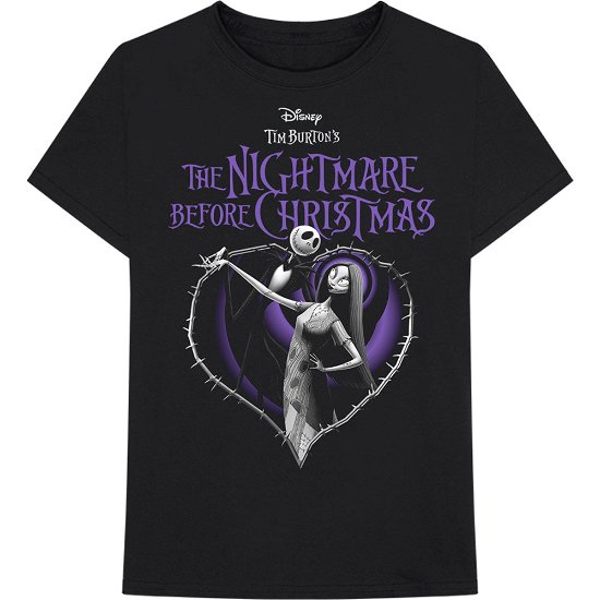 Cover for Disney · Disney Unisex T-Shirt: The Nightmare Before Christmas Purple Heart (T-shirt) [size S] [Black - Unisex edition]