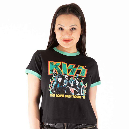 KISS Ladies Crop Top: St Paddy's Ringer - Kiss - Merchandise -  - 5056561064383 - 