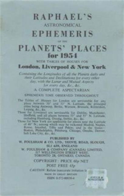 Cover for Edwin Raphael · Raphael's Astronomical Ephemeris: With Tables of Houses for London, Liverpool and New York (Paperback Book) [New edition] (1973)