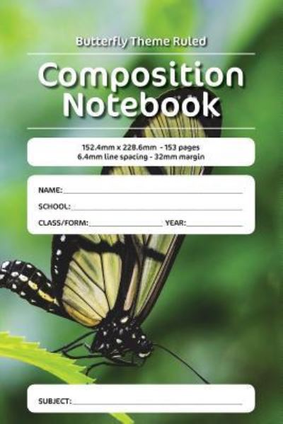 Cover for Luap Nottocs · Butterfly Theme Ruled Composition Notebook (Paperback Book) (2018)