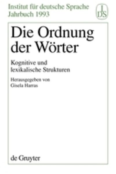 Cover for Bisela Harras · Die Ordnung Der Worter (Inbunden Bok) (1995)