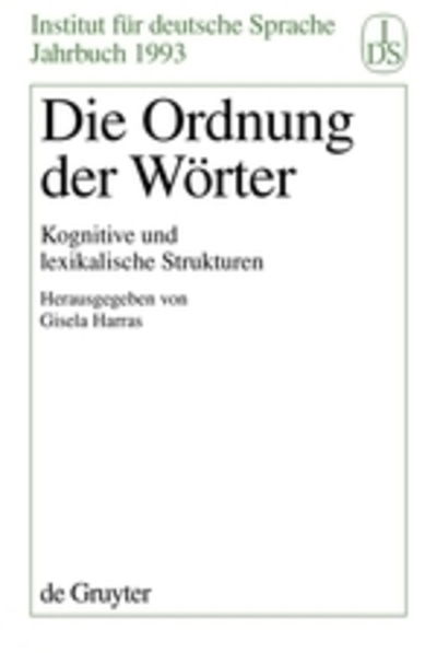 Cover for Bisela Harras · Die Ordnung Der Worter (Gebundenes Buch) (1995)