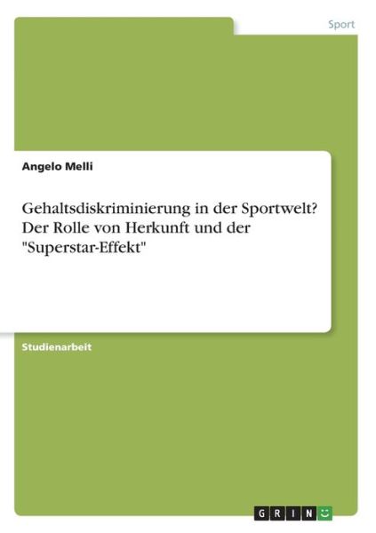 Cover for Melli · Gehaltsdiskriminierung in der Spo (Book)