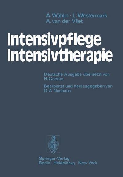 Cover for Ake Wahlin · Intensivpflege - Intensivtherapie (Paperback Book) [German edition] (1972)