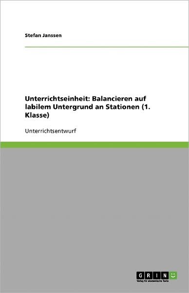 Cover for Janssen · Unterrichtseinheit: Balancieren (Book) [German edition] (2008)