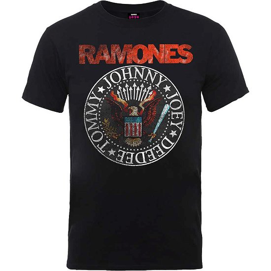 Ramones Unisex T-Shirt: Vintage Eagle Seal - Ramones - Koopwaar - Merch Traffic - 5056170623384 - 