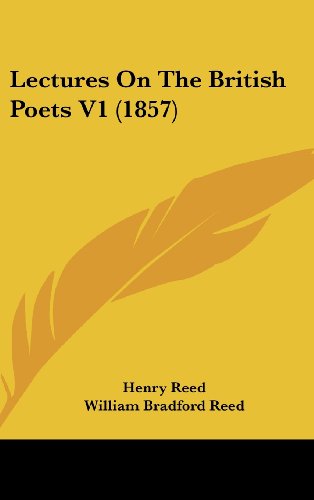 Cover for Henry Reed · Lectures on the British Poets V1 (1857) (Hardcover Book) (2008)