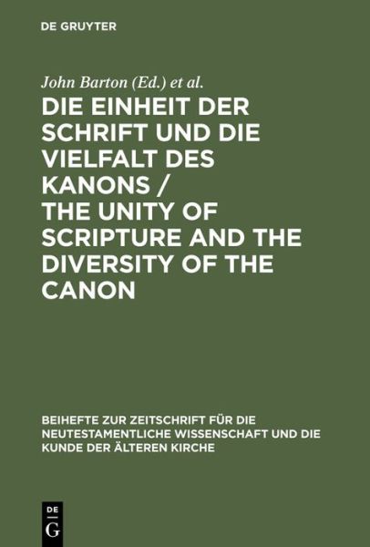 Cover for Michael Wolter · Einheit d.Schrift u.d.Vielfalt d.Kanons (Book) (2003)