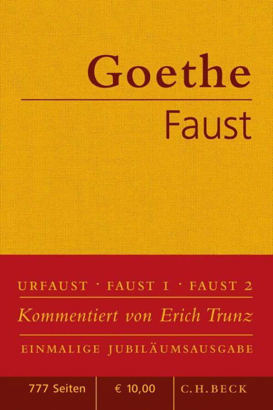 Cover for J W von Goethe · Faust Der Tragodie erster und zweiter Teil Urfaust (Hardcover Book) (2010)
