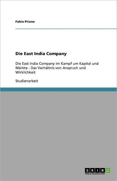 Cover for Priano · Die East India Company (Bog) [German edition] (2009)