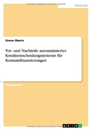 Cover for Oberle · Vor- und Nachteile automatisiert (Buch) [German edition] (2013)
