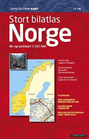 Cover for Cappelen Damm · CK: Stort bilatlas Norge 2019 : bil- og turistkart (Spiralbog) (2019)