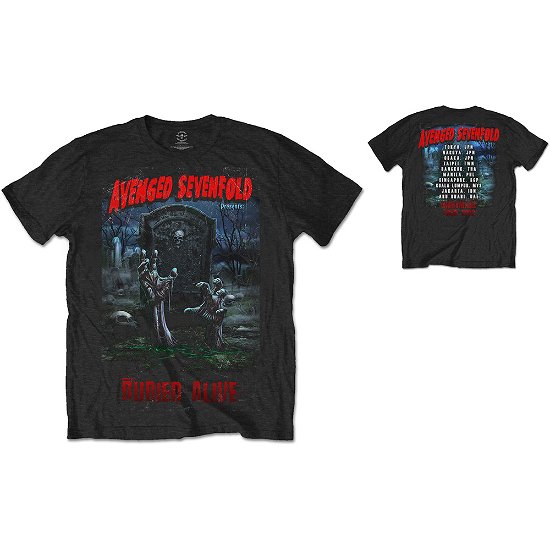Avenged Sevenfold Unisex T-Shirt: Buried Alive Tour 2012 (Back Print) - Avenged Sevenfold - Merchandise - Unlicensed - 5055979967385 - 12. desember 2016