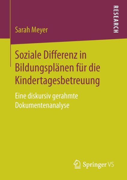 Cover for Meyer · Soziale Differenz in Bildungsplän (Book) (2017)