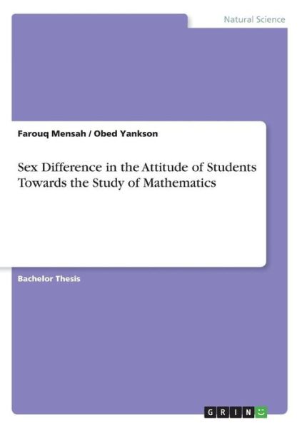 Cover for Mensah · Sex Difference in the Attitude o (Book)