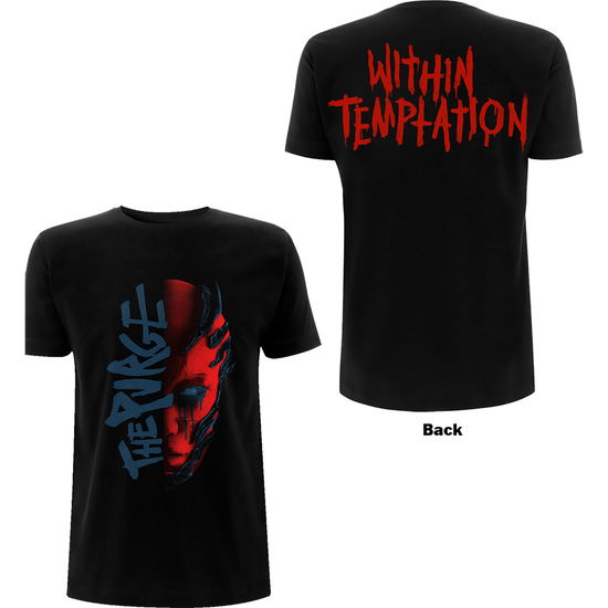 Within Temptation · Within Temptation Ladies T-Shirt: Purge Outline (Red Face) (Back Print) (T-shirt) [size XXL] [Black - Ladies edition] (2021)