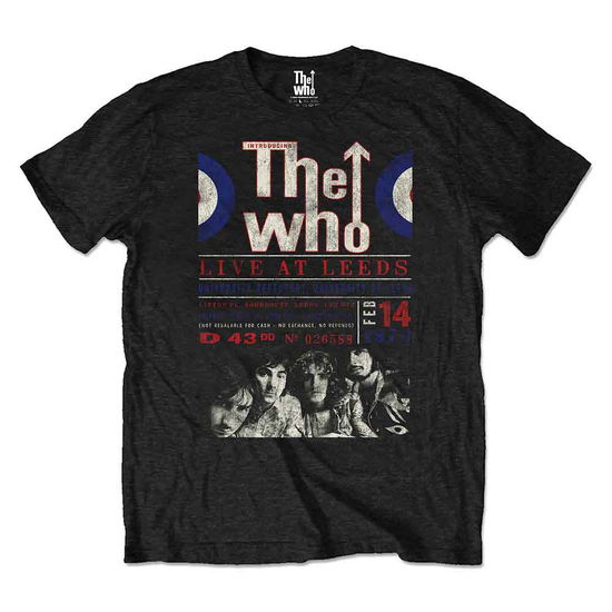 The Who Unisex T-Shirt: Live At Leeds '70 (Eco-Friendly) - The Who - Merchandise -  - 5056368659386 - January 31, 2021